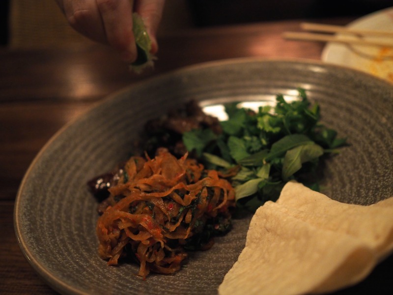 angus beef, chrysanthemum kimchi, pancake, ms gs review,