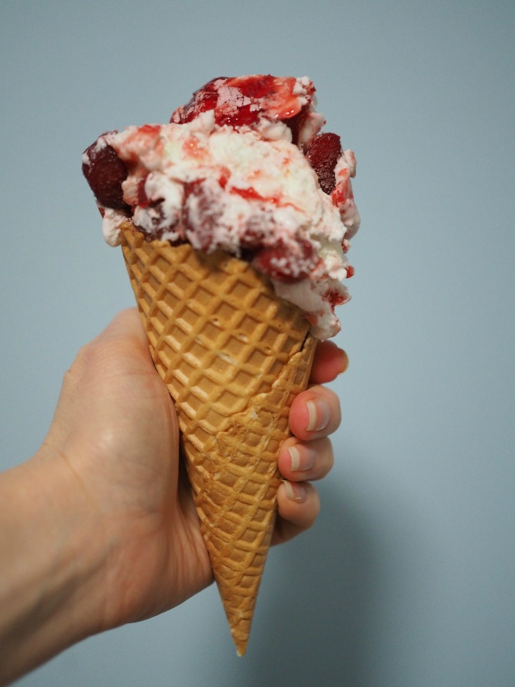 strawberry swirl gelato, dish'd food store