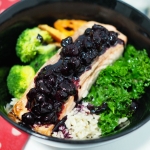 baked salmon, salmon, blueberry glaze, blueberry, balsamic vinegar, brain food, broccoli, kale, kumara, brown rice, healthy, recipe, melbourne food blog